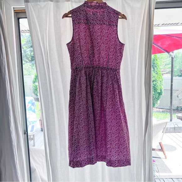 Jcrew ruffle sleeveless liberty midi dress. Size 10 - Picture 5 of 6